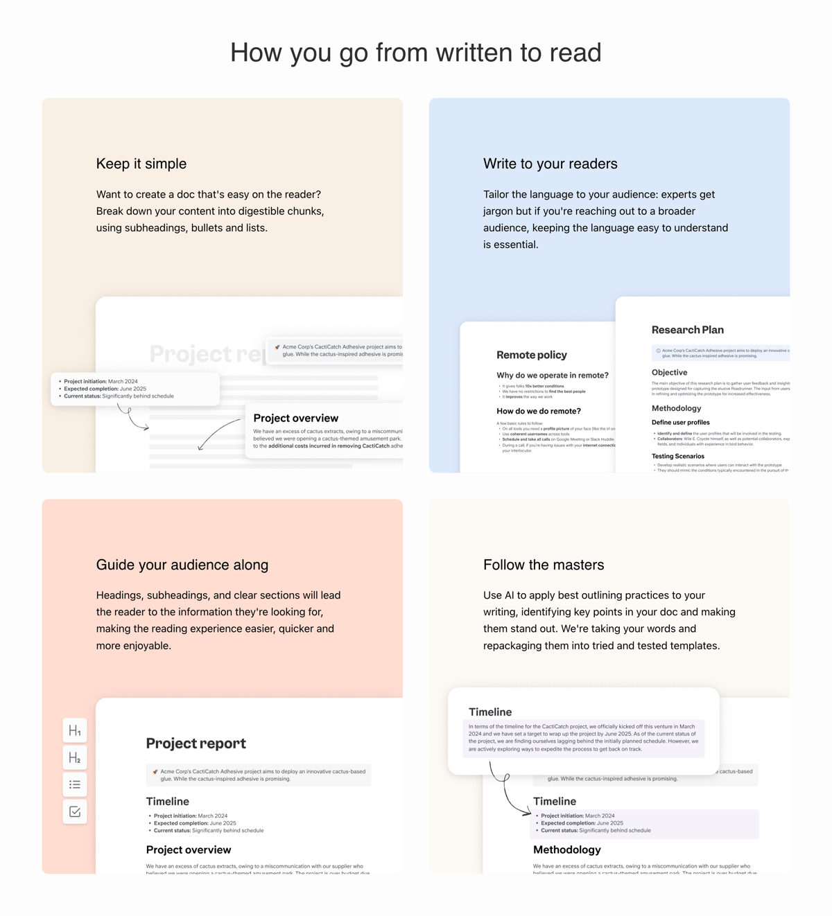 Slite
			project management documentation templates ui component