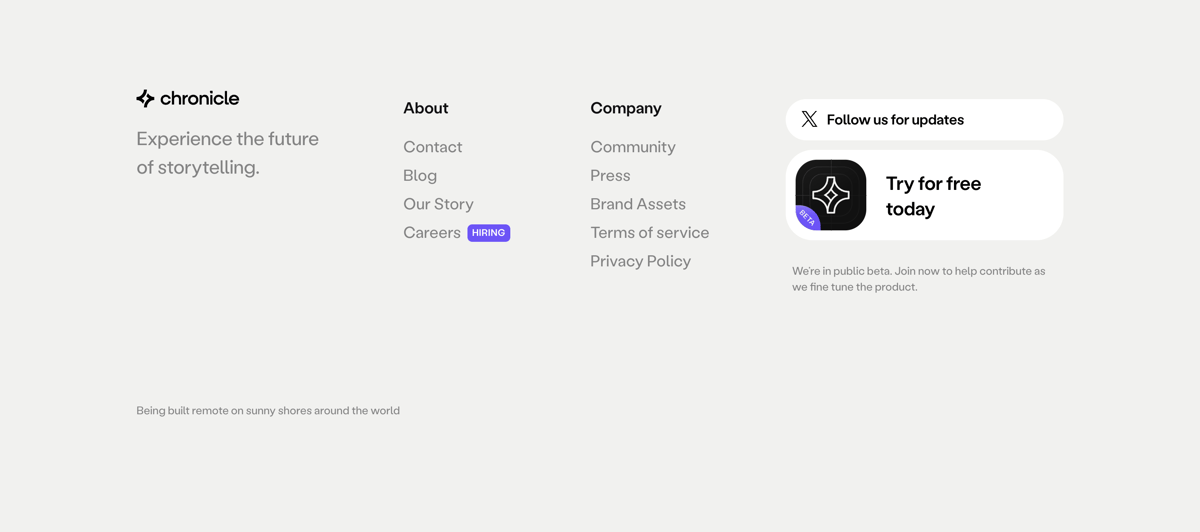 Chronicle
				footer ui component