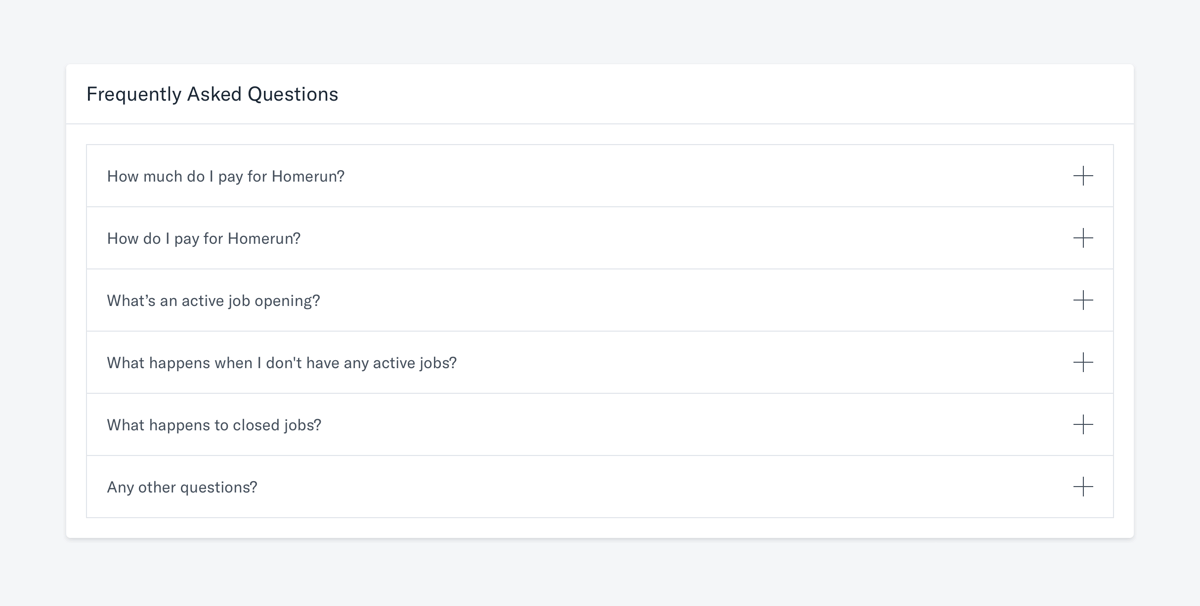 Homerun
				faq ui component
