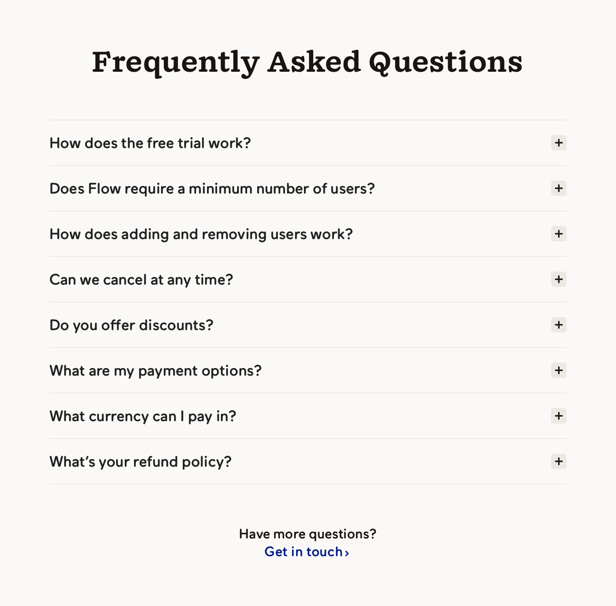 Flow
				faq ui component