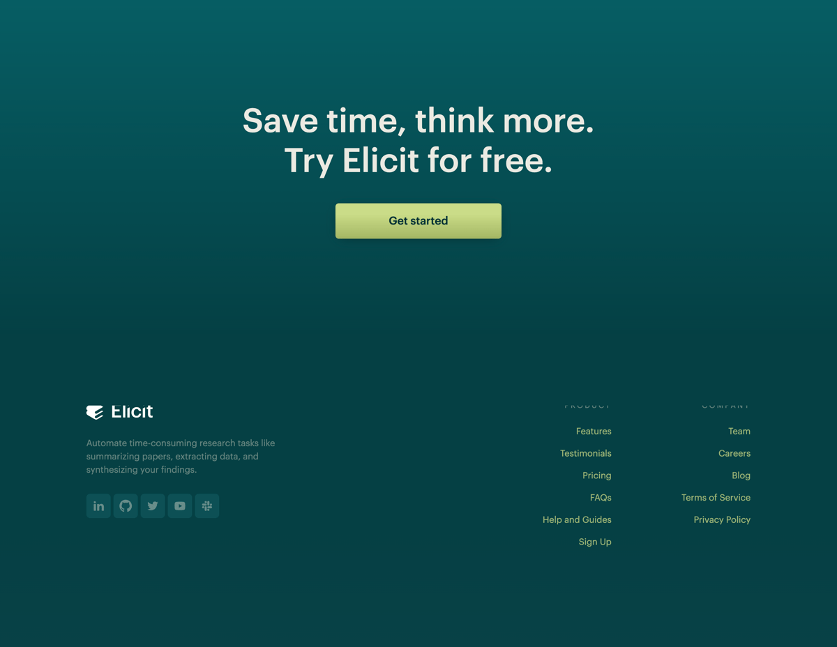 Elicit
				footer ui component