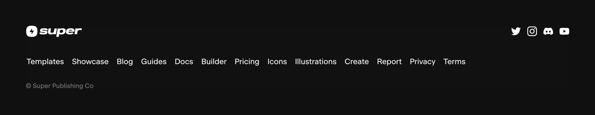 Super
				footer ui component