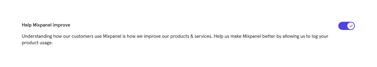 Mixpanel
				toggle/switch ui component