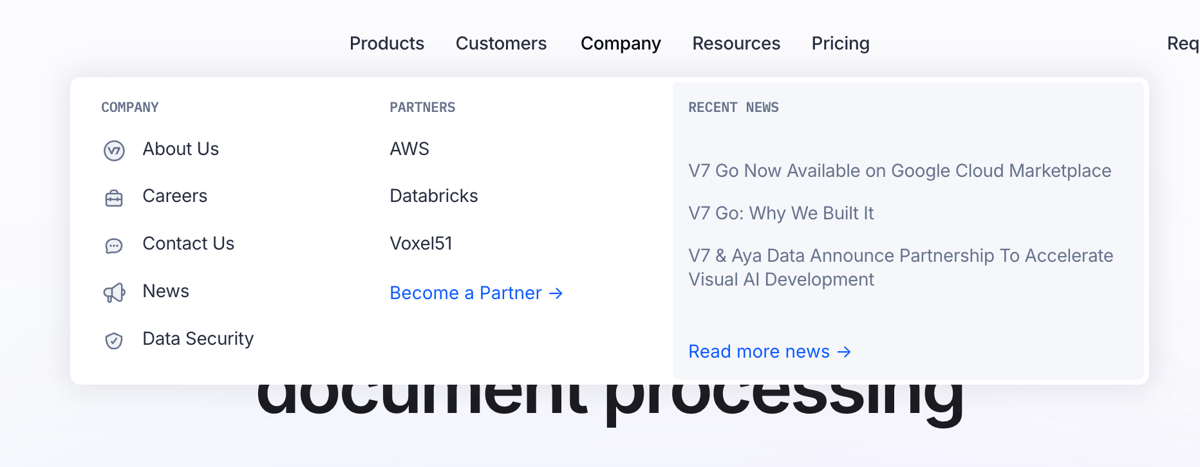 V7
				flyout menu ui component
