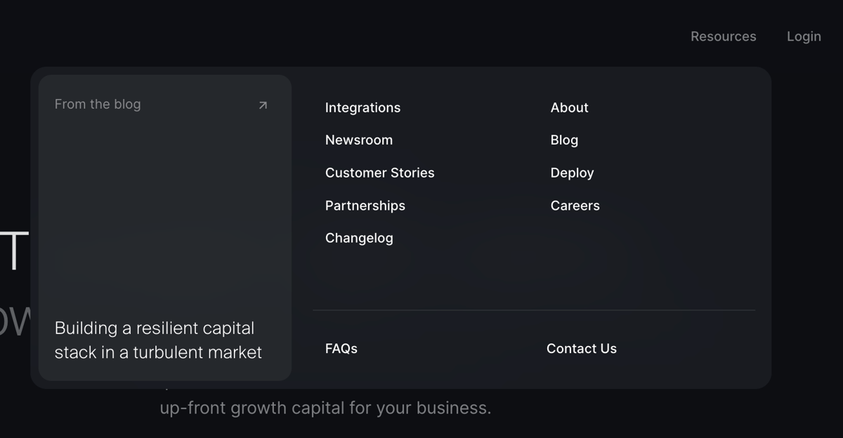 Pipe
				flyout menu ui component
