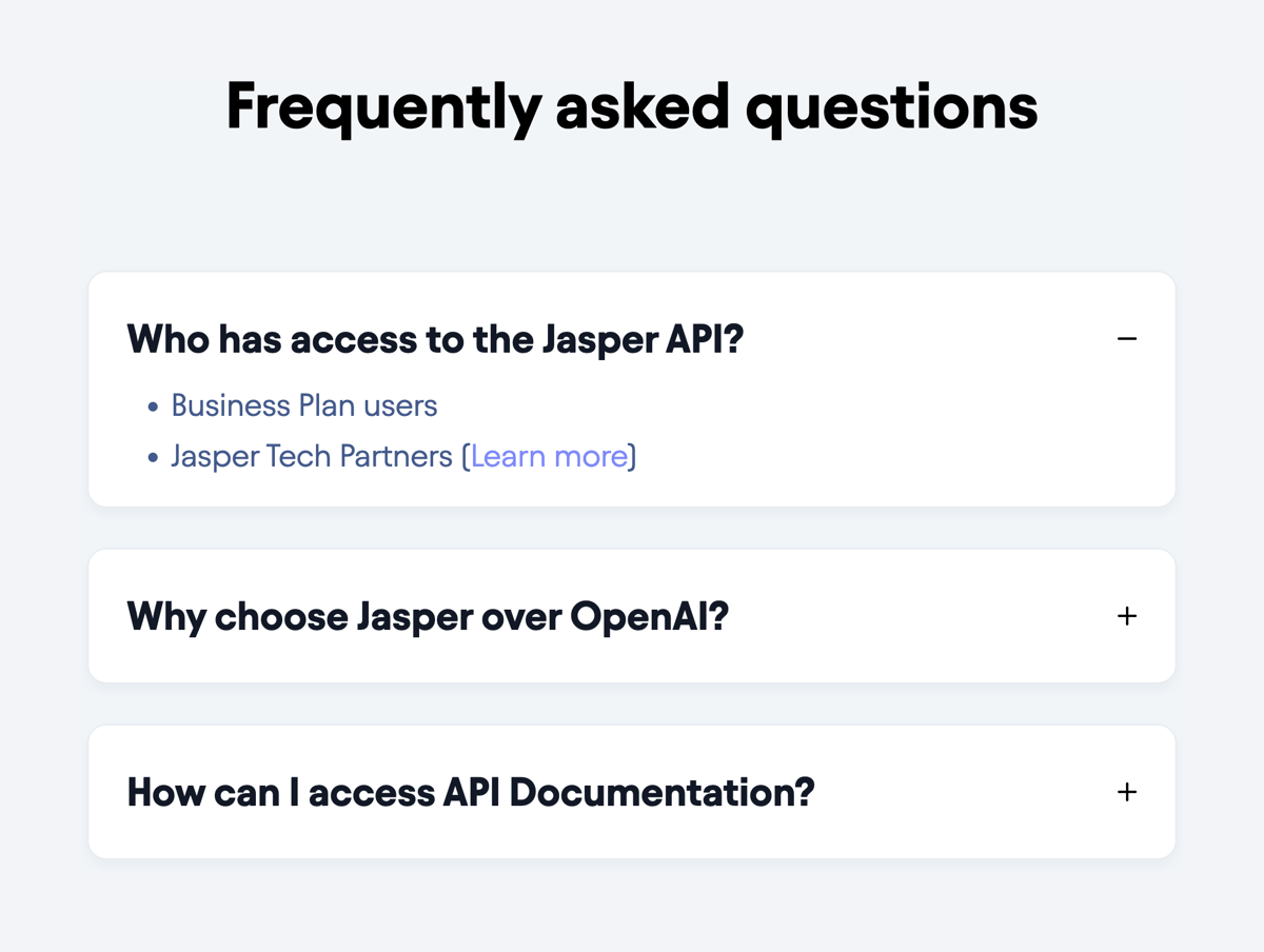 Jasper
				faq ui component