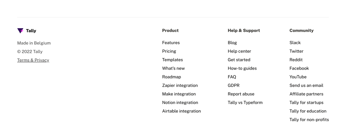 Tally
				footer ui component