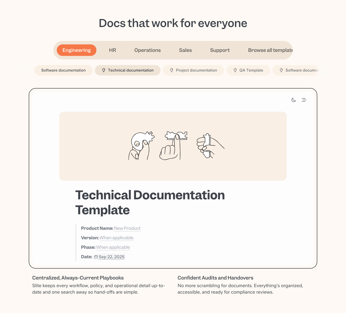 Slite
			documentation ui component