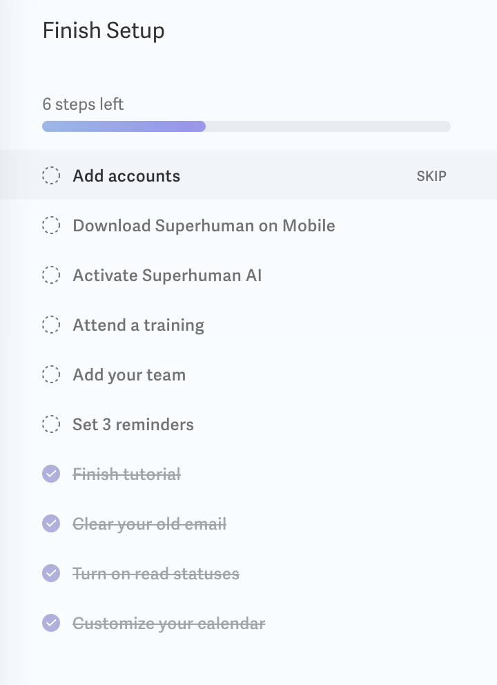 Superhuman
				progress indicator ui component