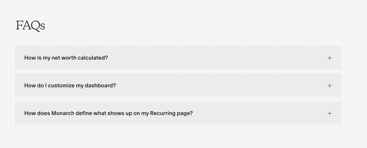 Monarch
				faq ui component