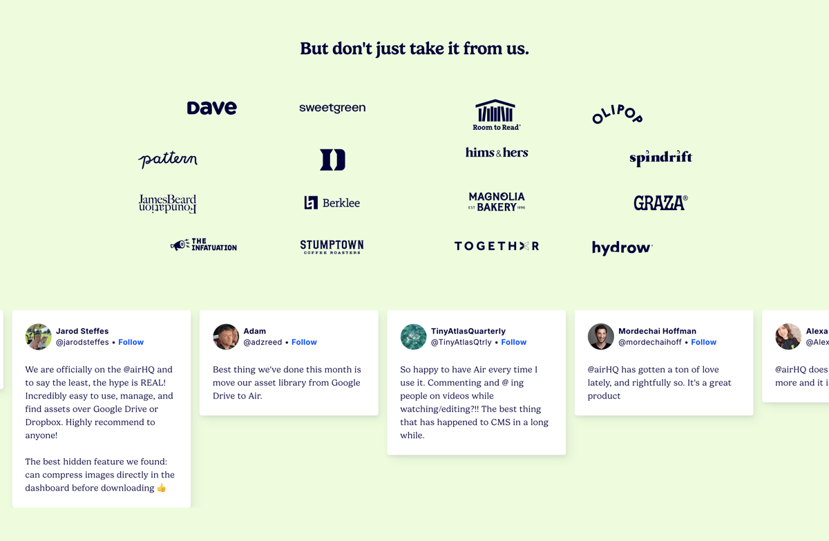 Air
				testimonial ui component