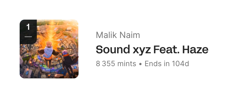 Sound.xyz
				card ui component