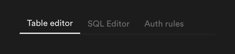 Supabase
				tabs ui component