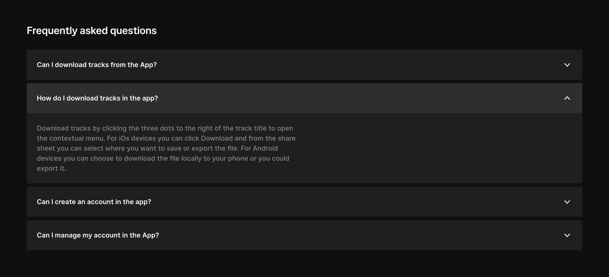 Epidemic Sound
				faq ui component