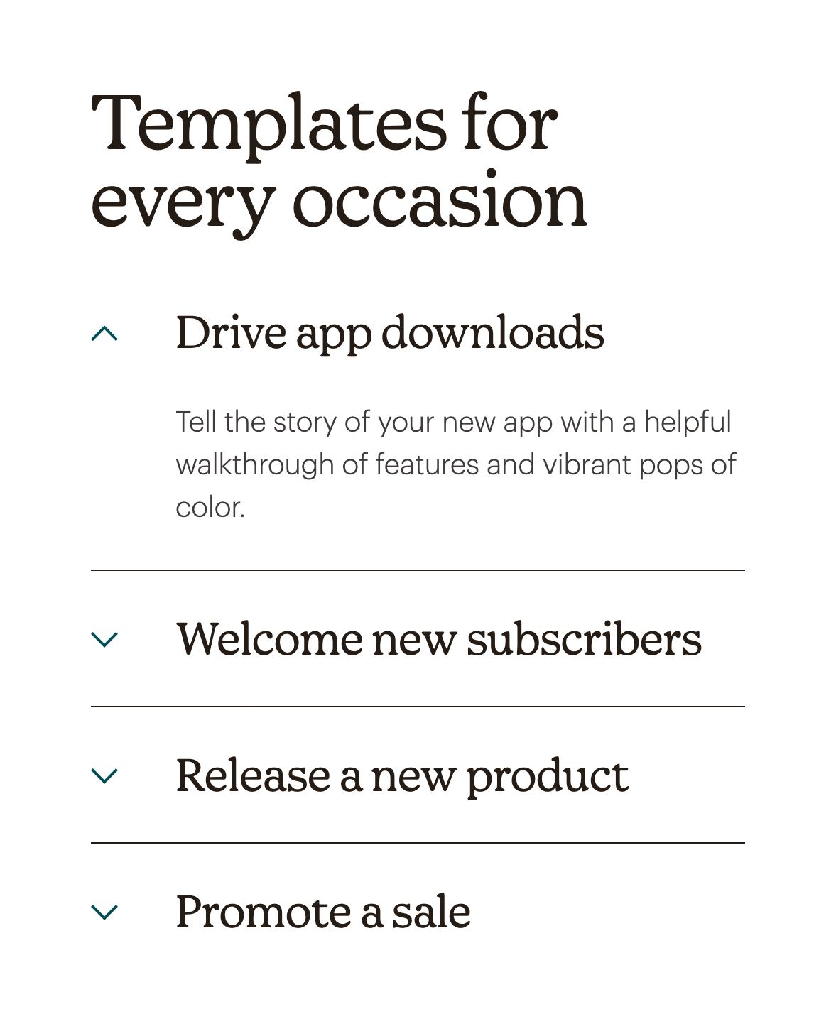 Mailchimp
				accordion ui component