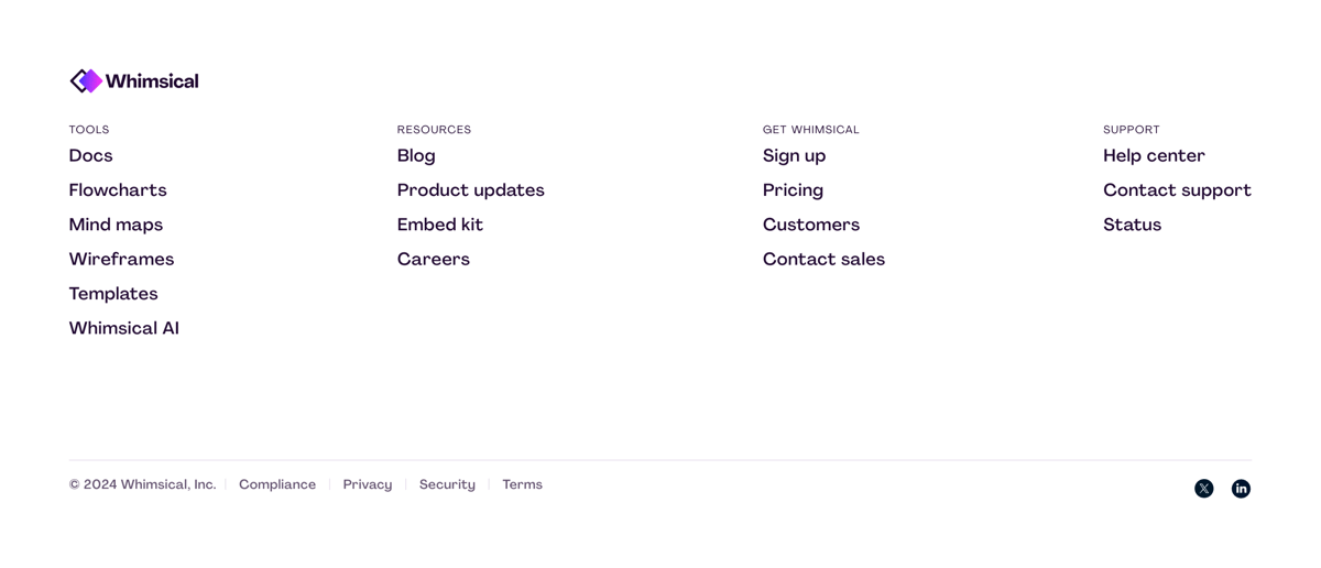 Whimsical
				footer ui component