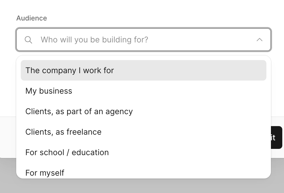 Vercel
				input select ui component