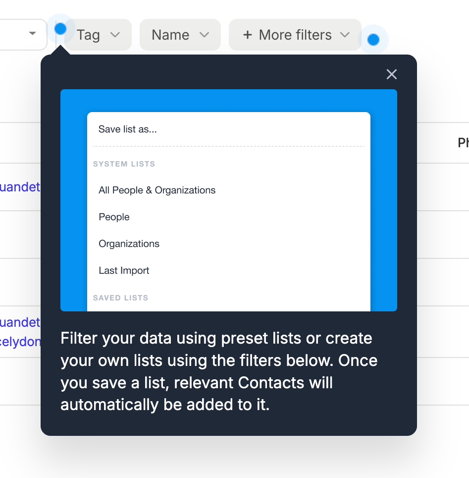 Capsule
			data management data filtering list management ui component