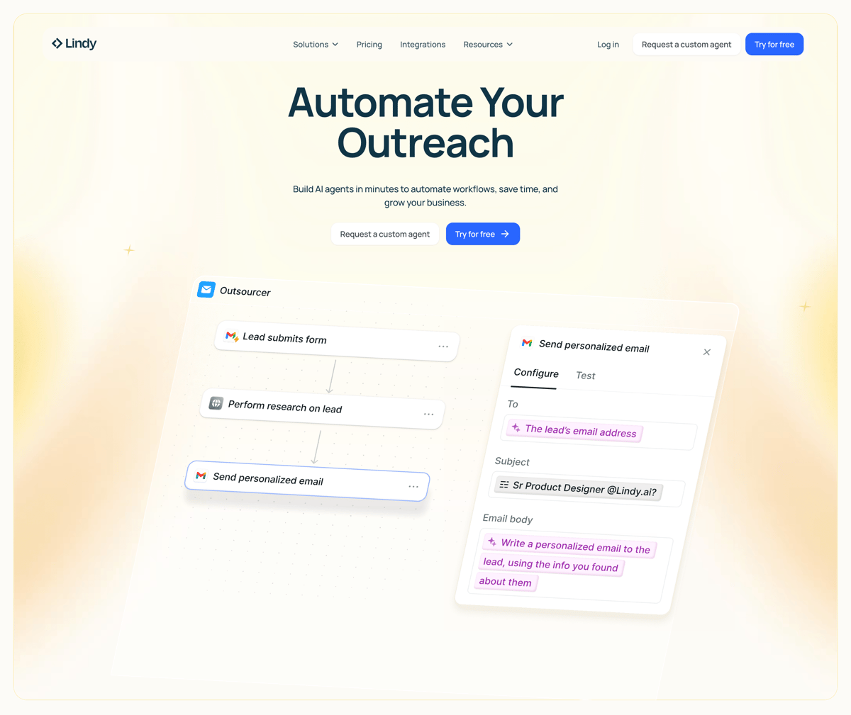 Lindy
				hero section ui component
