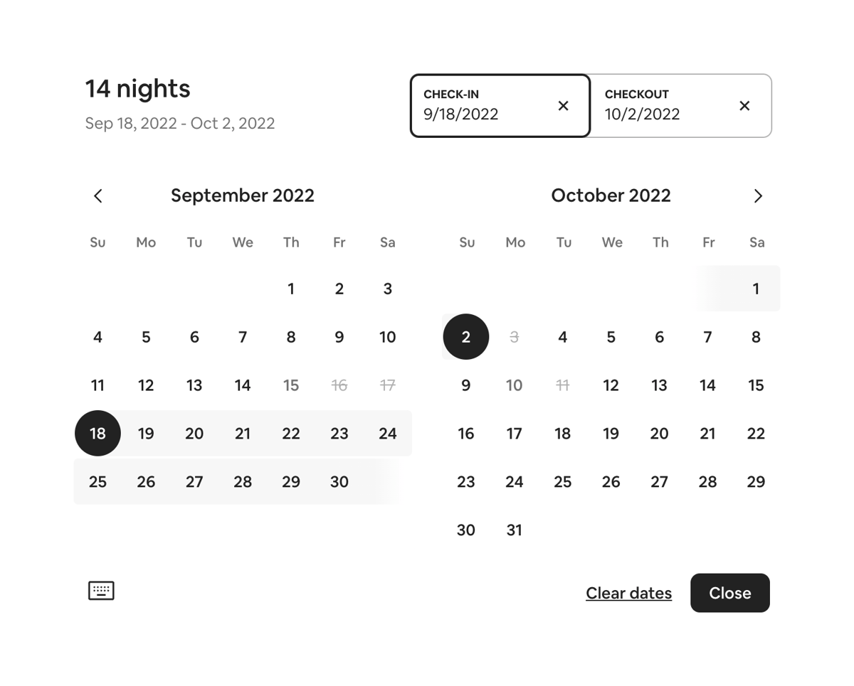 Airbnb
				input date ui component