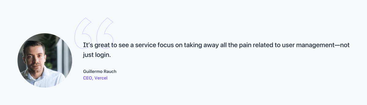 Clerk
				testimonial ui component