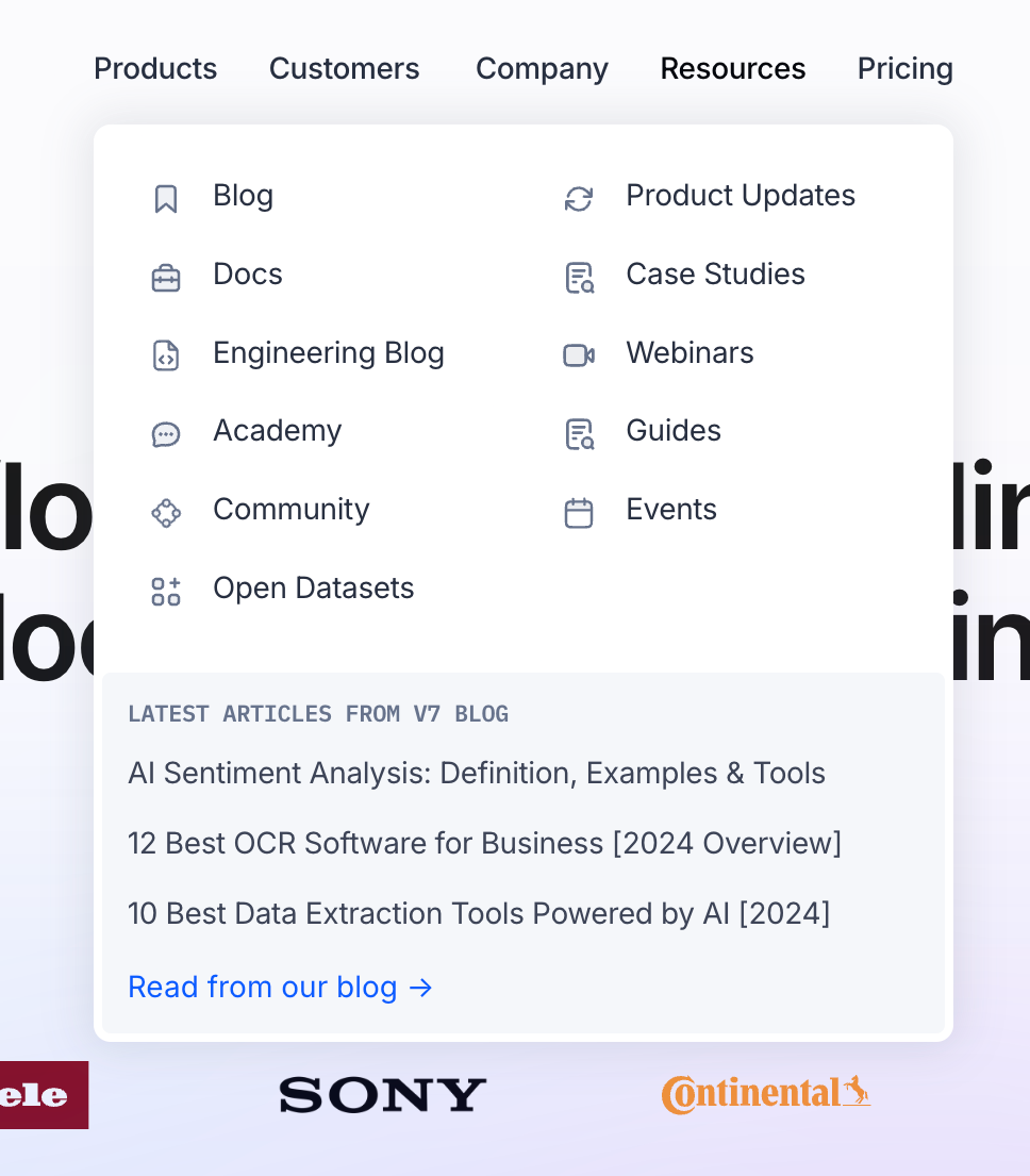 V7
				flyout menu ui component