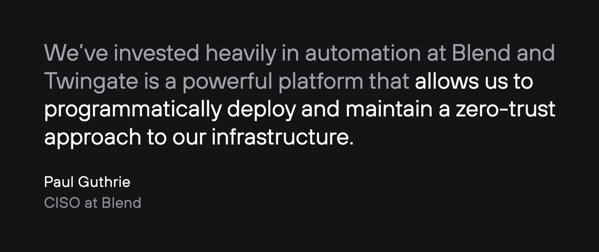 Twingate
				testimonial ui component