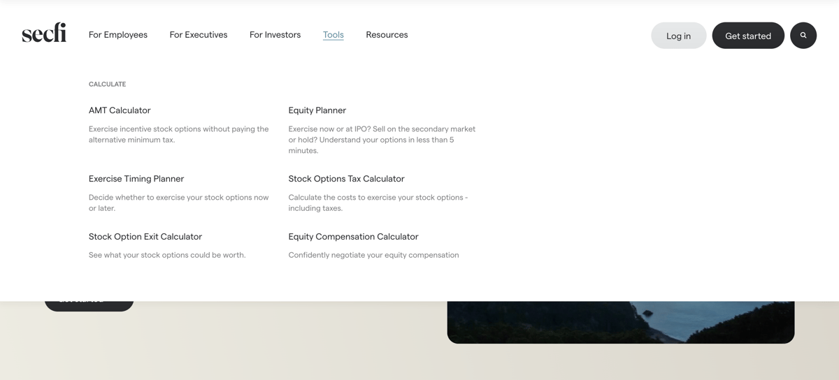 Secfi
				flyout menu ui component