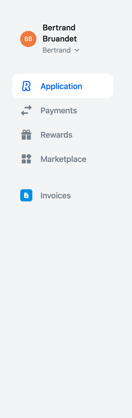 Revolut
				vertical navigation ui component