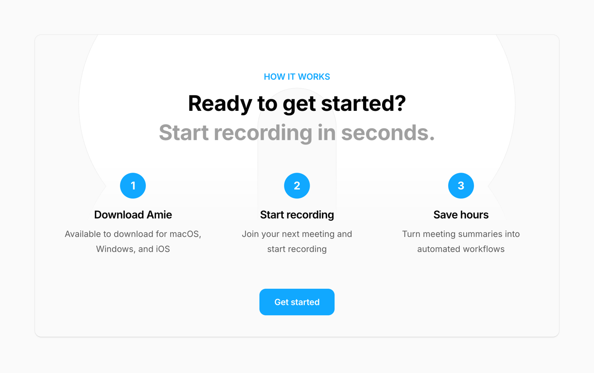 Amie — Timeline & history component