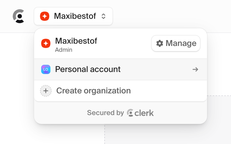 Clerk — Dropdown menu component