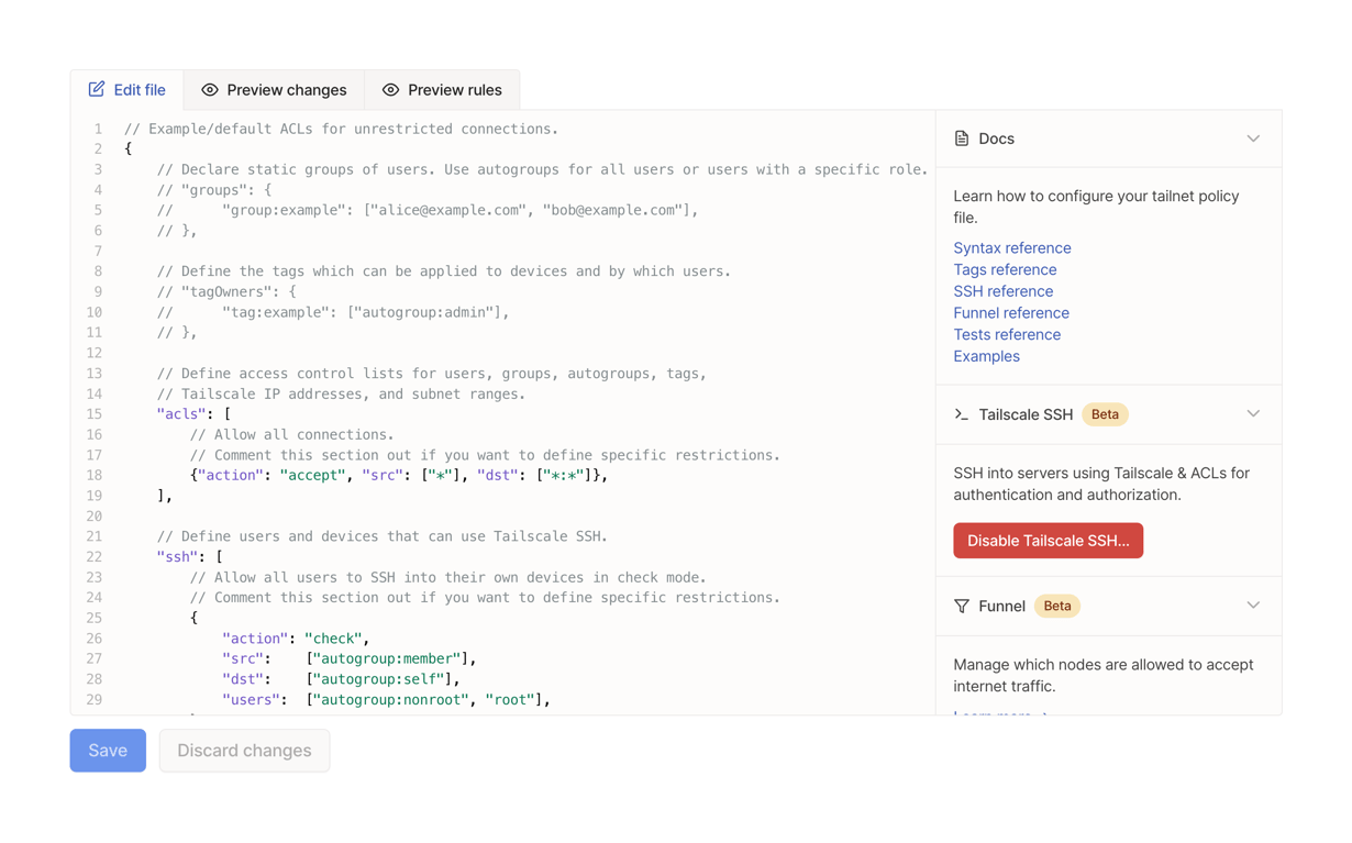 Tailscale — Code block component