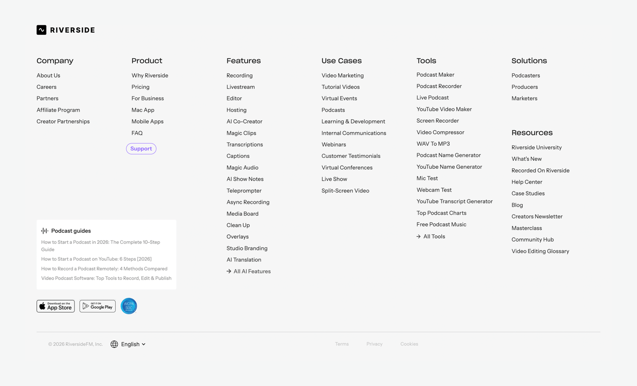 Riverside — Footer component
