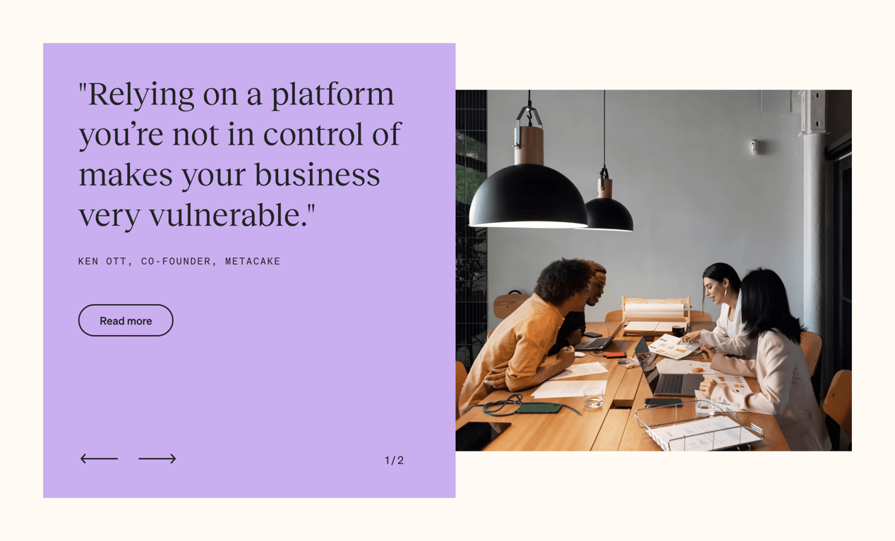 Klaviyo — Testimonial component