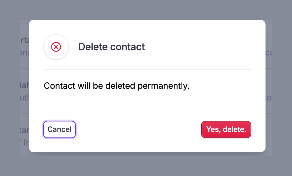 Wiza — Modal component