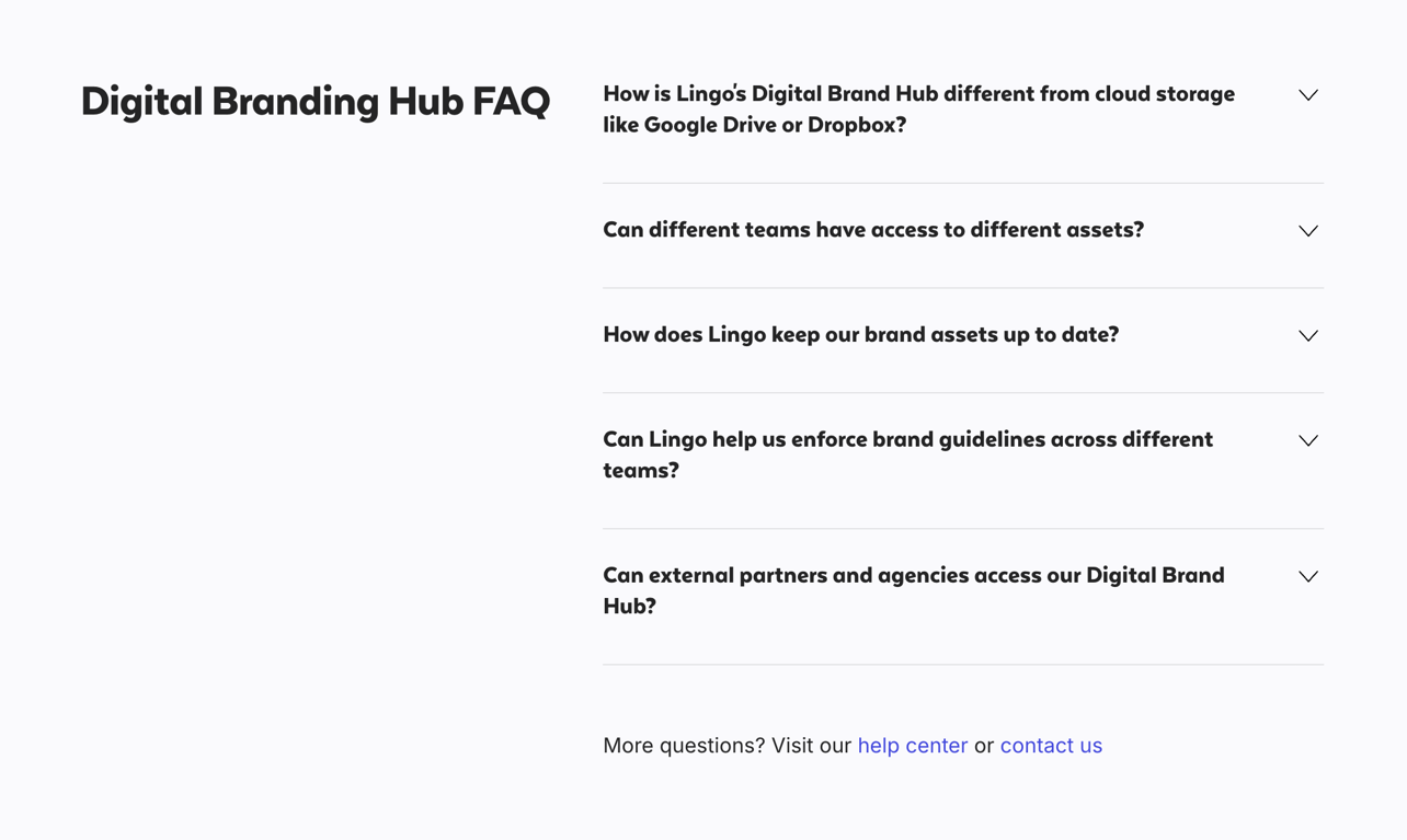 Lingo — FAQ component