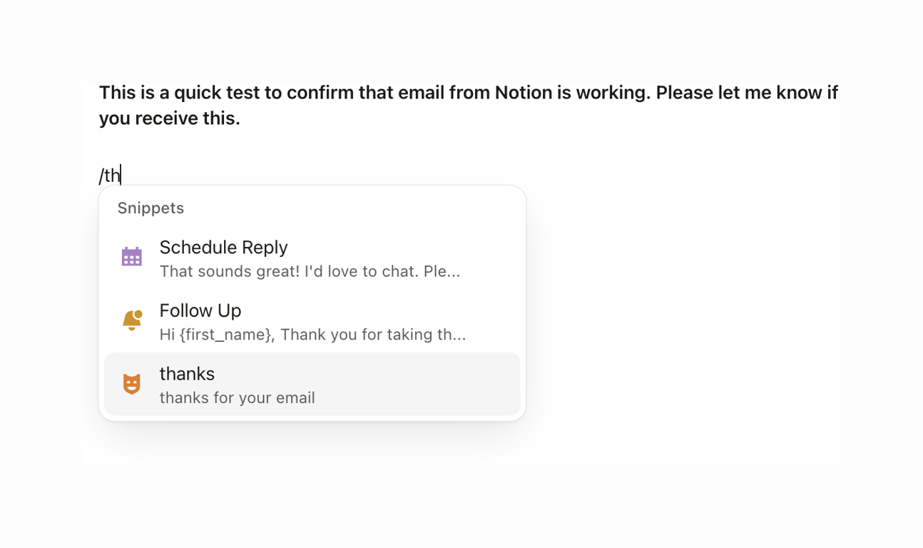 Notion Mail — Rich text editor component