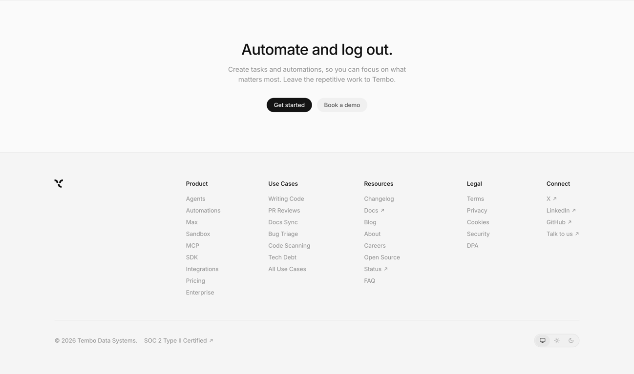Tembo — Footer component