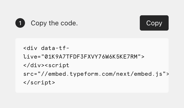 Typeform — Code block component