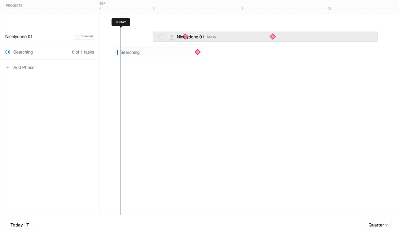 Programa — Timeline & history component