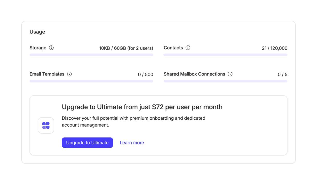 Capsule — Upgrade your plan component