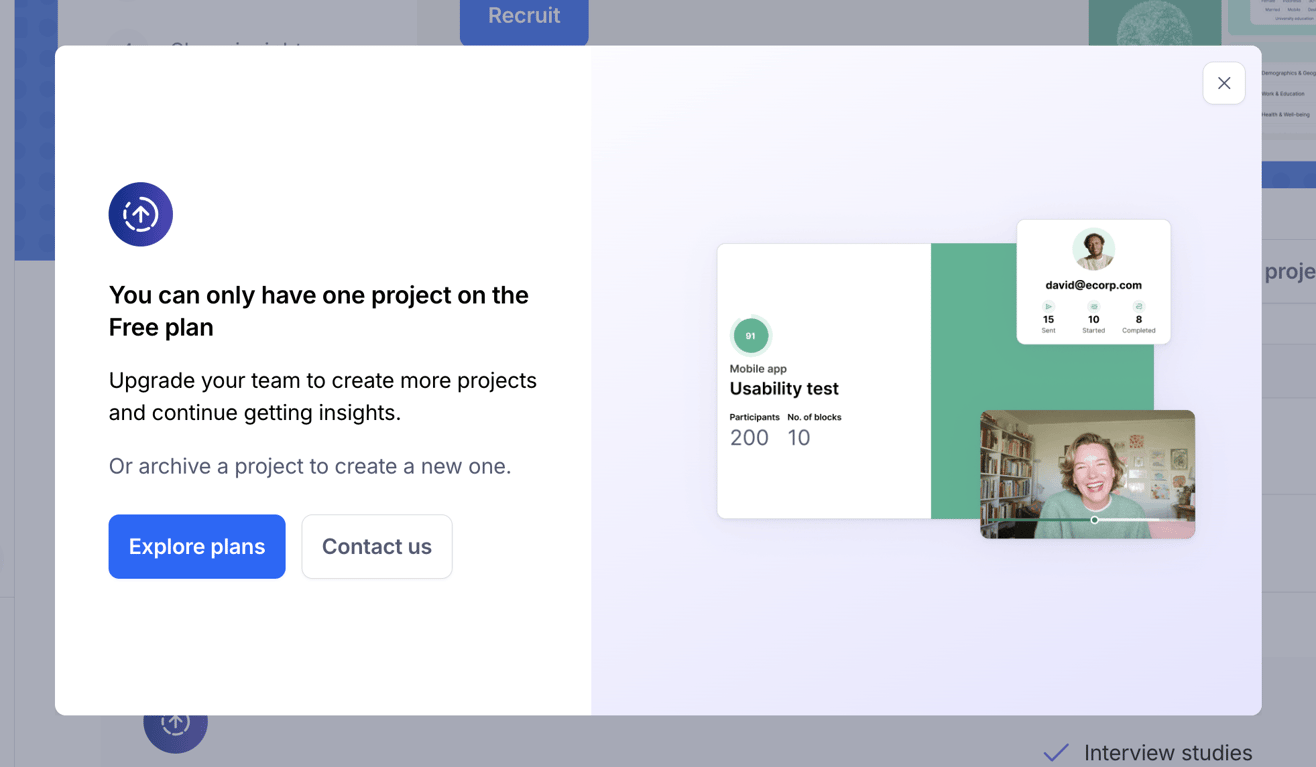 Maze — Upgrade your plan component