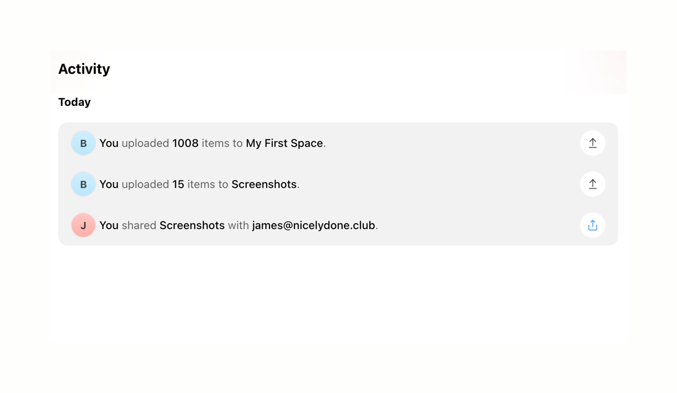 Shuttle — Timeline & history component