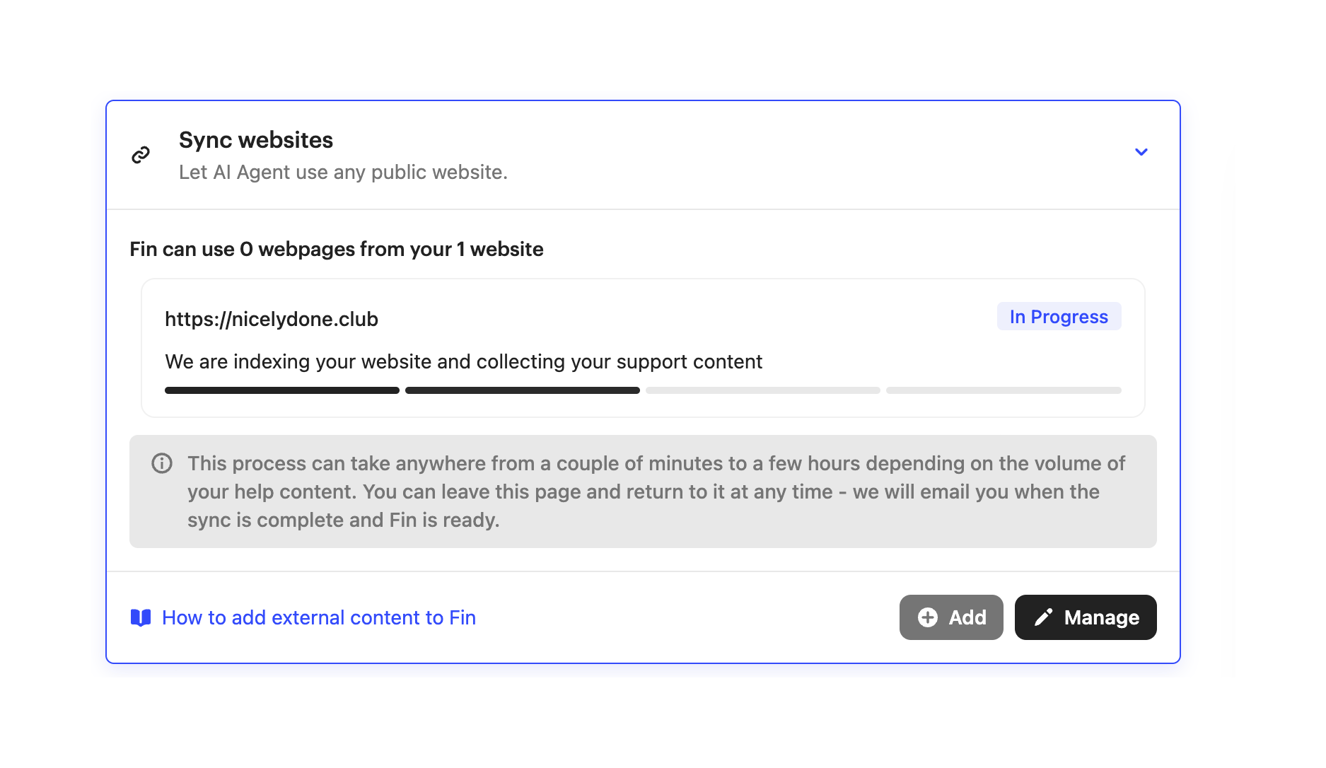 Intercom — Progress indicator component