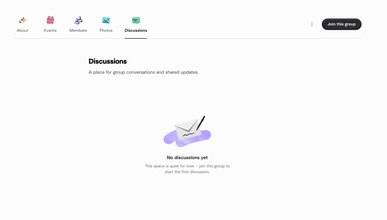 Meetup — Empty state component