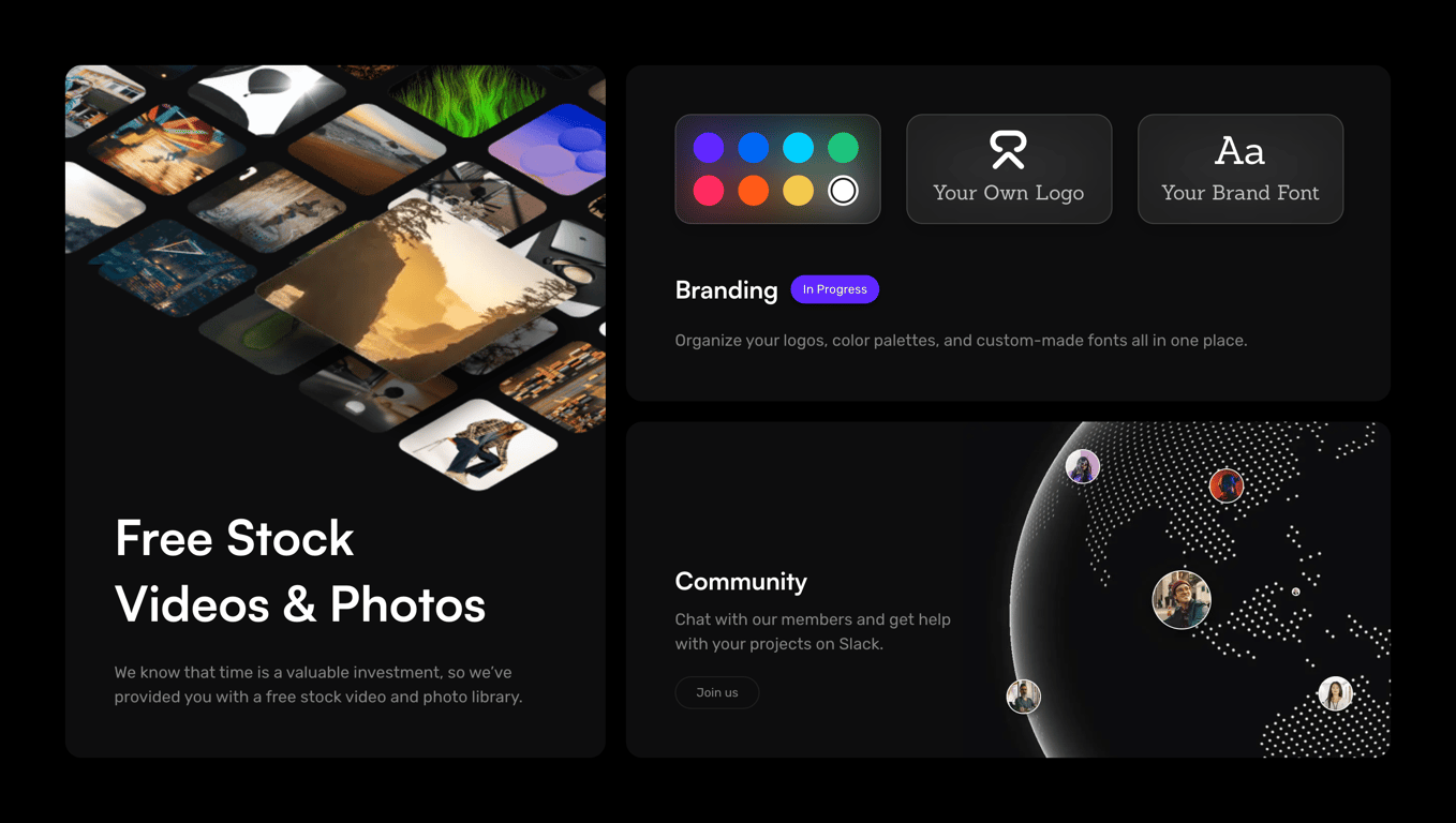 Create Video — Bento box component