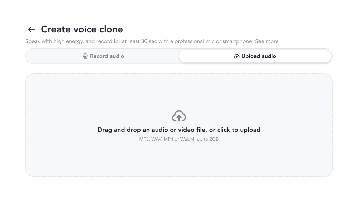 HeyGen — File upload input component
