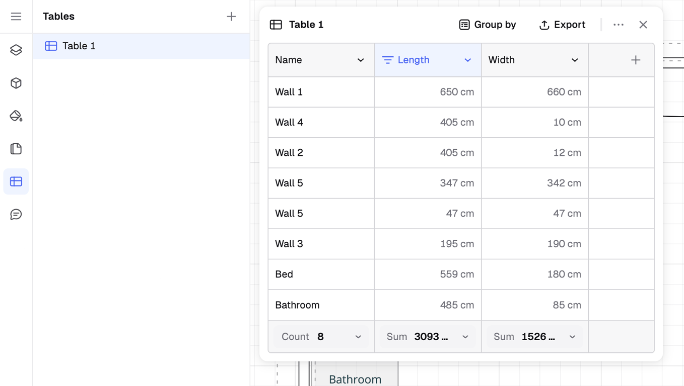 Rayon — Table component