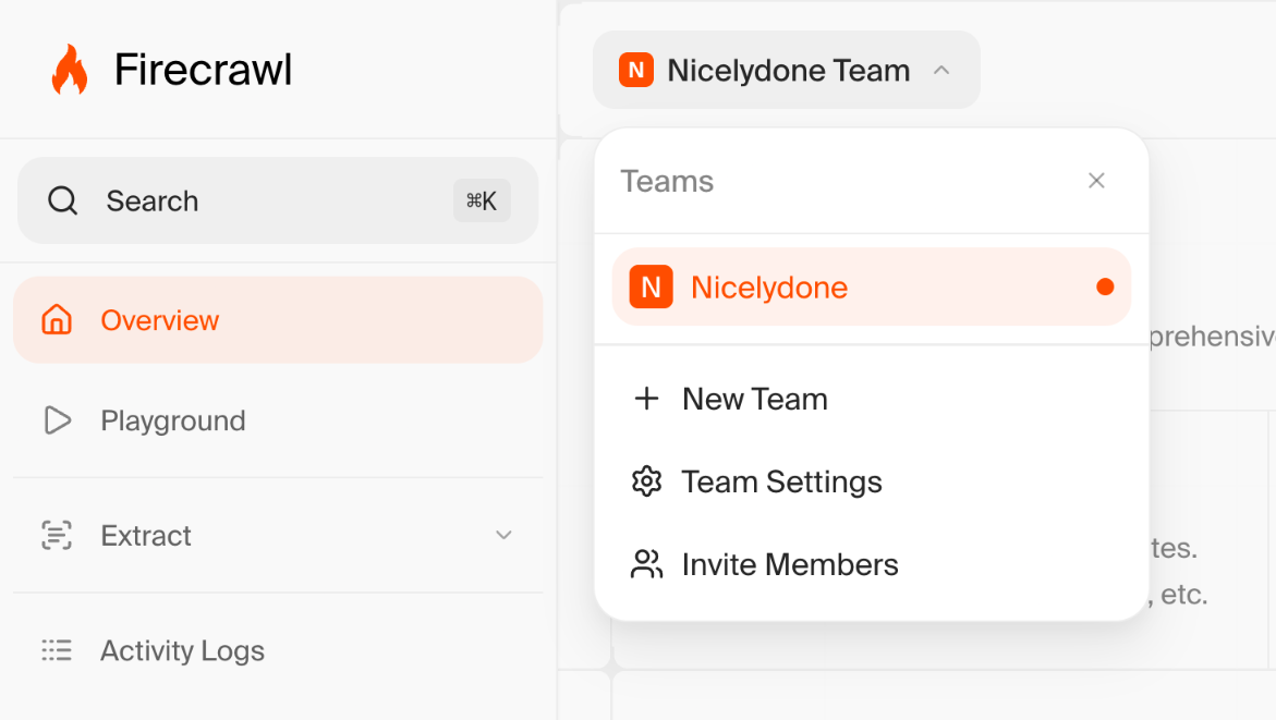Firecrawl — Dropdown menu component