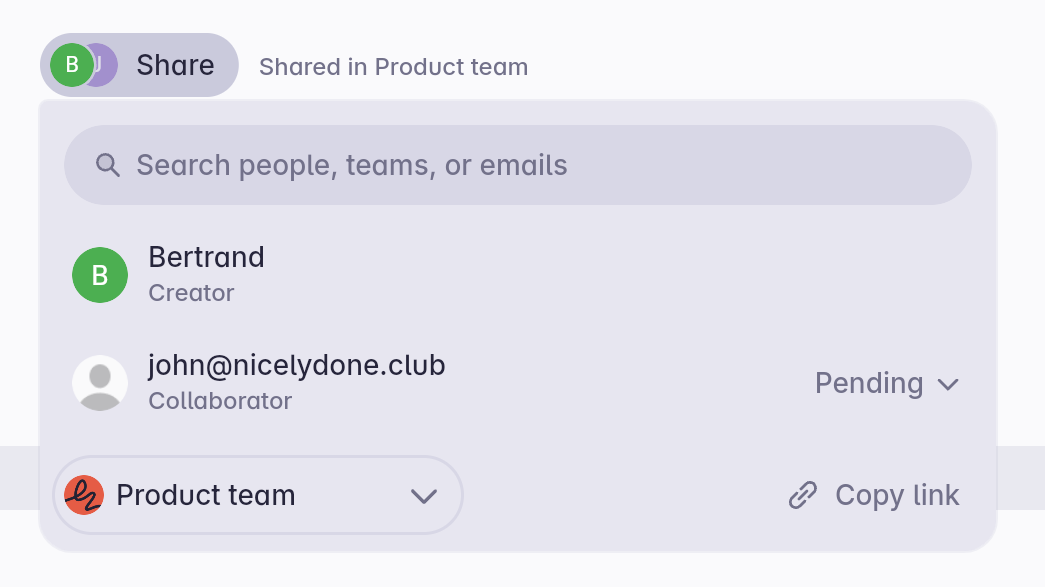 Superlist — Dropdown menu component
